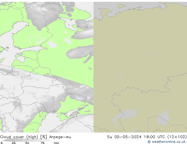 Wolken (hohe) Arpege-eu So 05.05.2024 18 UTC