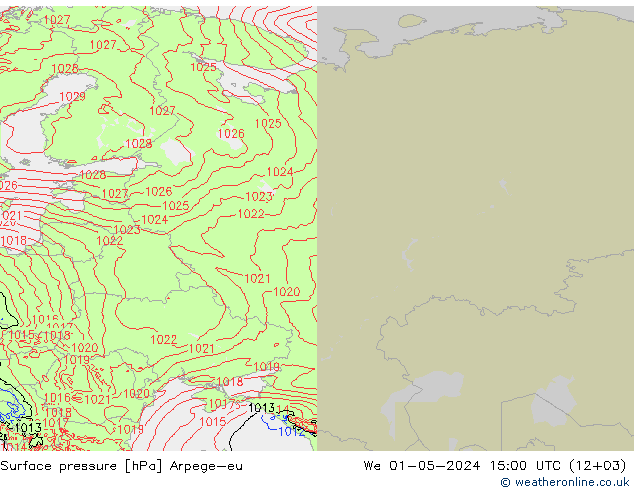 Surface pressure Arpege-eu We 01.05.2024 15 UTC