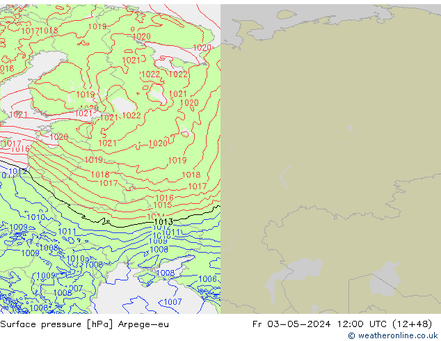 pression de l'air Arpege-eu ven 03.05.2024 12 UTC