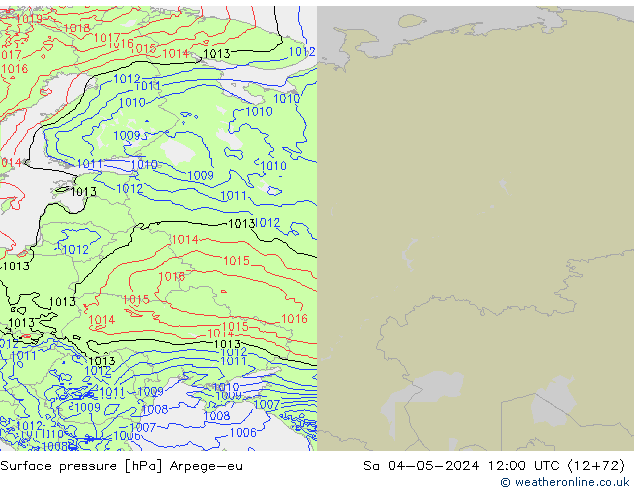 Surface pressure Arpege-eu Sa 04.05.2024 12 UTC