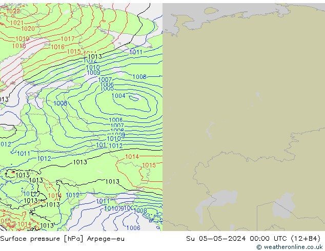 Atmosférický tlak Arpege-eu Ne 05.05.2024 00 UTC