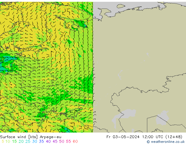 Vent 10 m Arpege-eu ven 03.05.2024 12 UTC