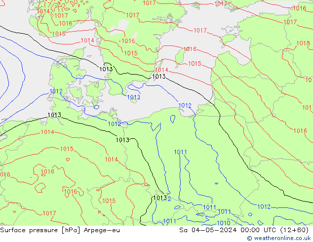 Surface pressure Arpege-eu Sa 04.05.2024 00 UTC