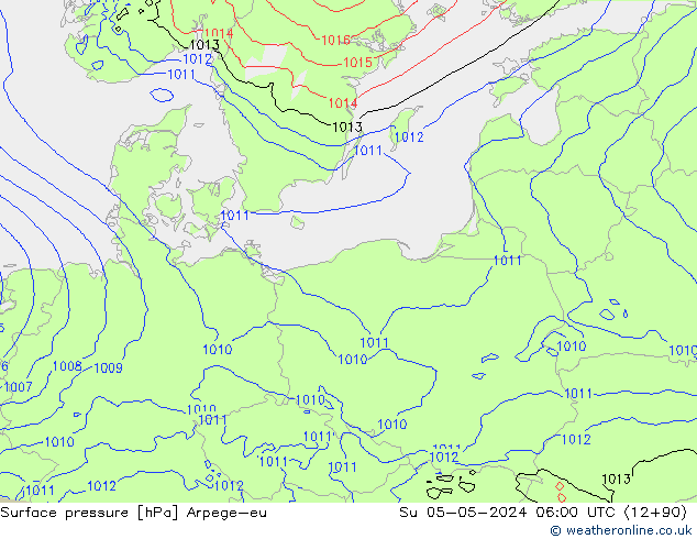 Surface pressure Arpege-eu Su 05.05.2024 06 UTC