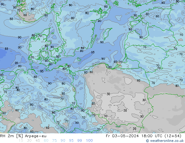 RH 2m Arpege-eu Fr 03.05.2024 18 UTC