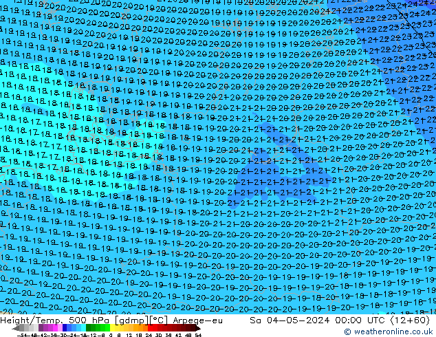 Géop./Temp. 500 hPa Arpege-eu sam 04.05.2024 00 UTC