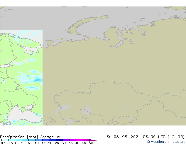 Precipitazione Arpege-eu dom 05.05.2024 09 UTC