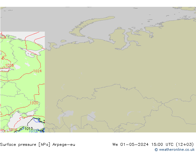Presión superficial Arpege-eu mié 01.05.2024 15 UTC
