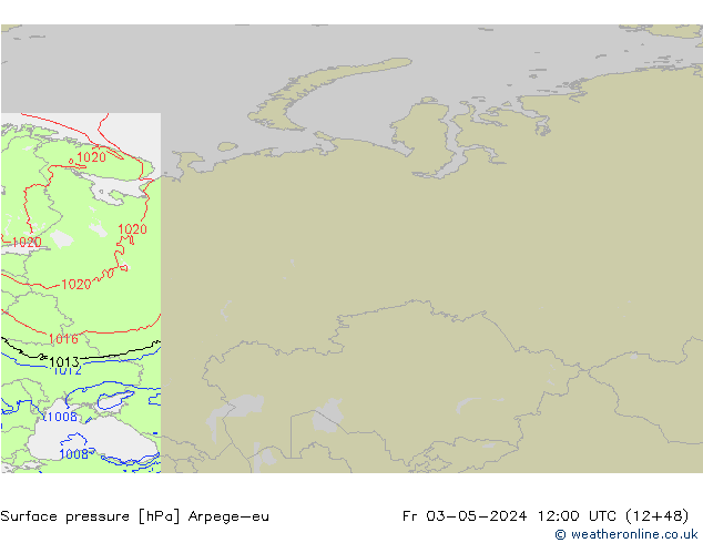 Surface pressure Arpege-eu Fr 03.05.2024 12 UTC