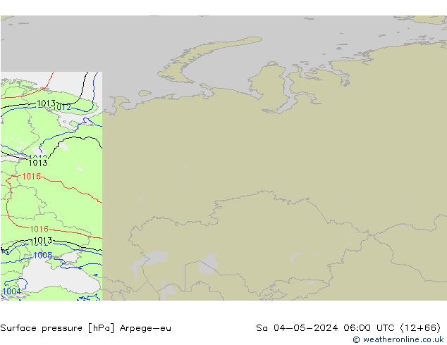 Surface pressure Arpege-eu Sa 04.05.2024 06 UTC