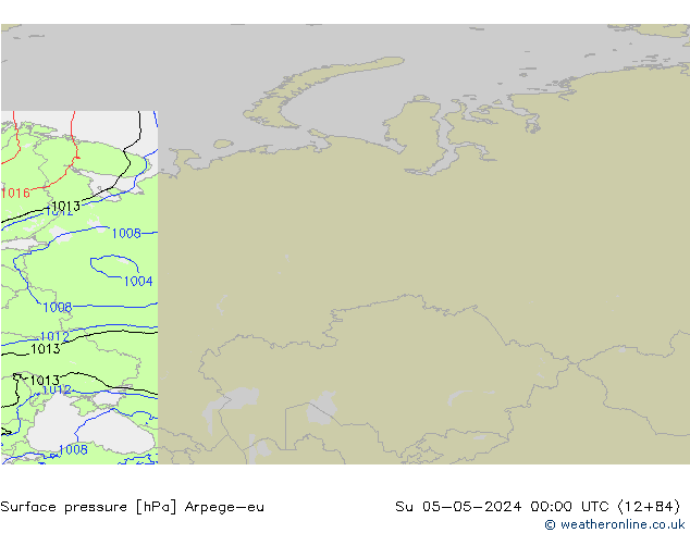 Atmosférický tlak Arpege-eu Ne 05.05.2024 00 UTC