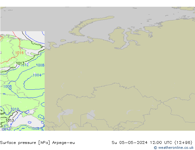 pressão do solo Arpege-eu Dom 05.05.2024 12 UTC