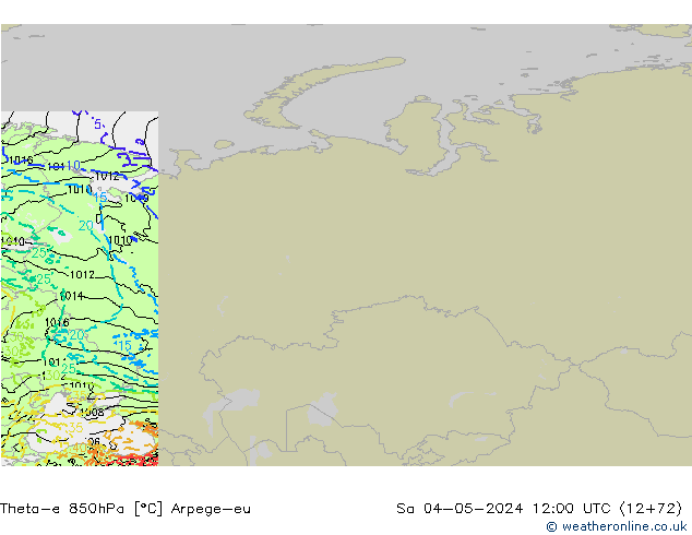 Theta-e 850hPa Arpege-eu sam 04.05.2024 12 UTC