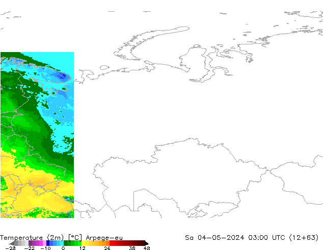 Temperature (2m) Arpege-eu Sa 04.05.2024 03 UTC