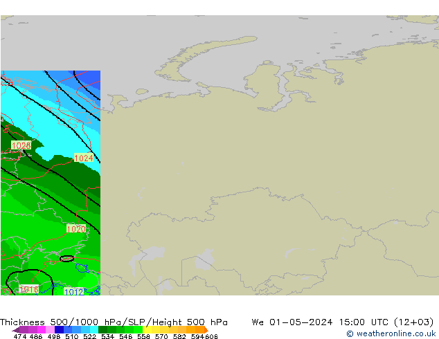 Schichtdicke 500-1000 hPa Arpege-eu Mi 01.05.2024 15 UTC