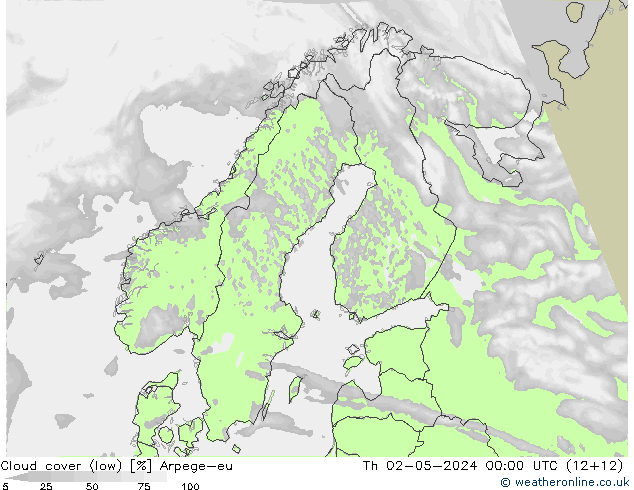 Nubes bajas Arpege-eu jue 02.05.2024 00 UTC