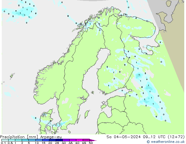 Precipitation Arpege-eu Sa 04.05.2024 12 UTC