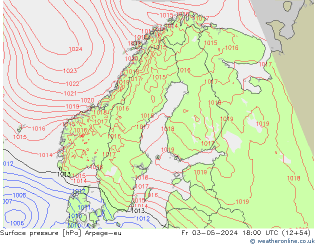 Surface pressure Arpege-eu Fr 03.05.2024 18 UTC