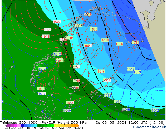 Thck 500-1000hPa Arpege-eu nie. 05.05.2024 12 UTC