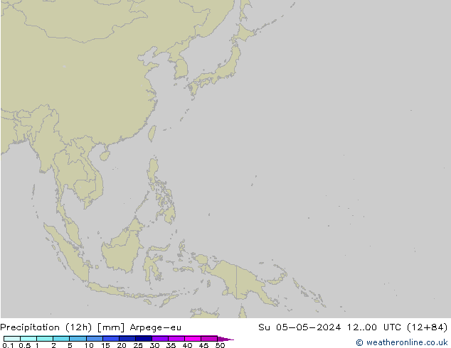 Precipitação (12h) Arpege-eu Dom 05.05.2024 00 UTC