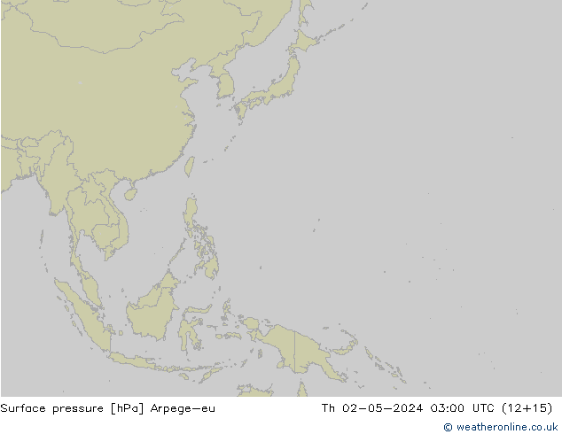 Presión superficial Arpege-eu jue 02.05.2024 03 UTC