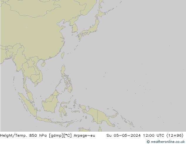 Height/Temp. 850 hPa Arpege-eu Su 05.05.2024 12 UTC