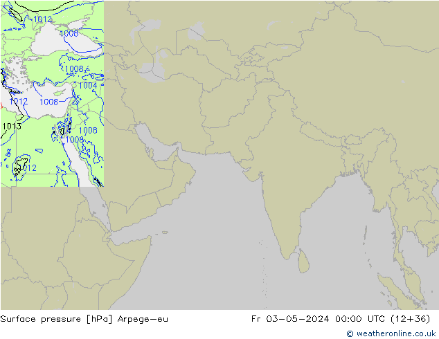 Atmosférický tlak Arpege-eu Pá 03.05.2024 00 UTC