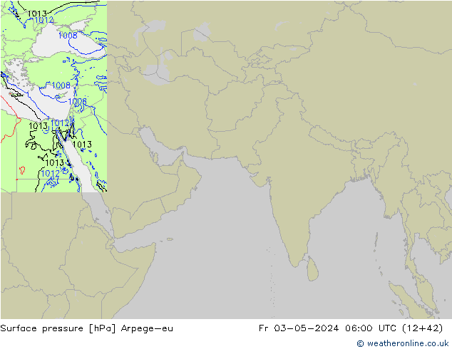 Presión superficial Arpege-eu vie 03.05.2024 06 UTC