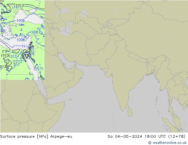 Surface pressure Arpege-eu Sa 04.05.2024 18 UTC