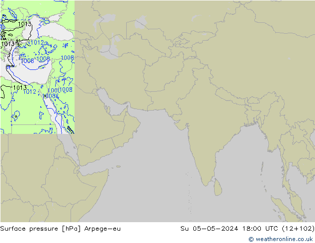 Luchtdruk (Grond) Arpege-eu zo 05.05.2024 18 UTC