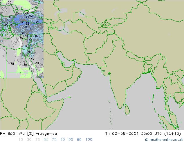 850 hPa Nispi Nem Arpege-eu Per 02.05.2024 03 UTC