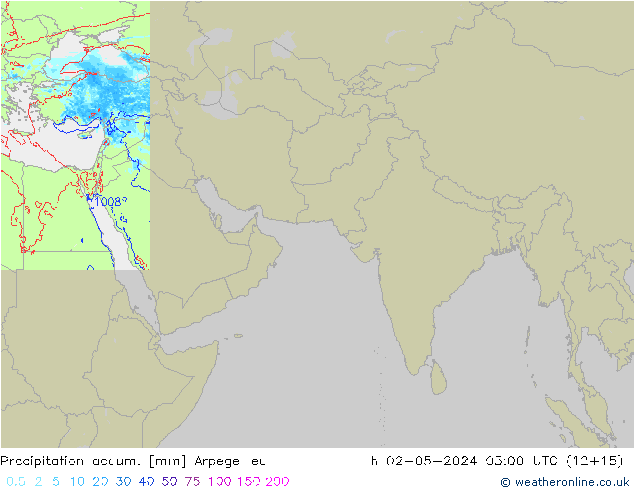 Précipitation accum. Arpege-eu jeu 02.05.2024 03 UTC