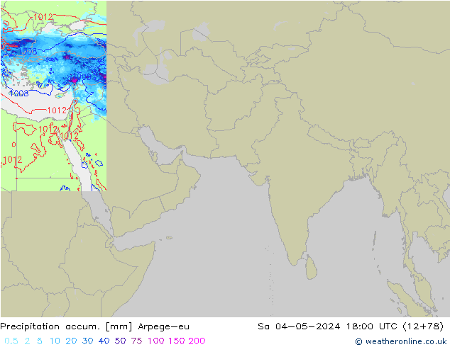 Précipitation accum. Arpege-eu sam 04.05.2024 18 UTC