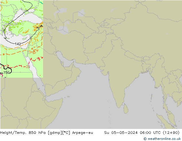 Géop./Temp. 850 hPa Arpege-eu dim 05.05.2024 06 UTC