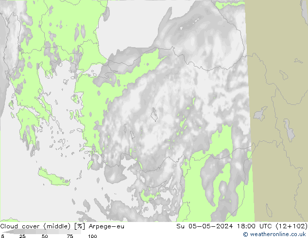Bulutlar (orta) Arpege-eu Paz 05.05.2024 18 UTC