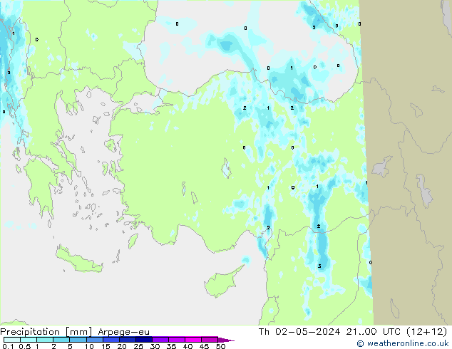 Yağış Arpege-eu Per 02.05.2024 00 UTC