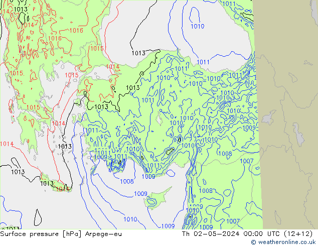 Luchtdruk (Grond) Arpege-eu do 02.05.2024 00 UTC