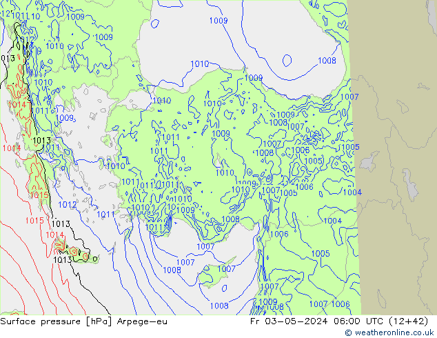 Luchtdruk (Grond) Arpege-eu vr 03.05.2024 06 UTC