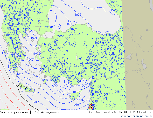 Surface pressure Arpege-eu Sa 04.05.2024 06 UTC