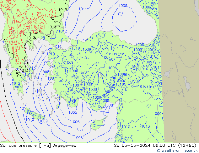 Surface pressure Arpege-eu Su 05.05.2024 06 UTC