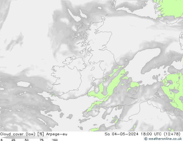 Nubi basse Arpege-eu sab 04.05.2024 18 UTC