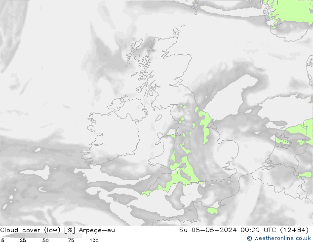 Bewolking (Laag) Arpege-eu zo 05.05.2024 00 UTC