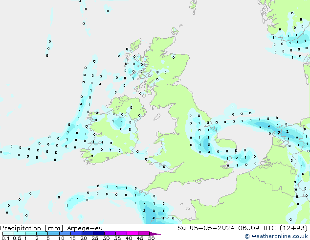 Yağış Arpege-eu Paz 05.05.2024 09 UTC