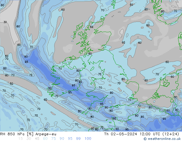 RV 850 hPa Arpege-eu do 02.05.2024 12 UTC