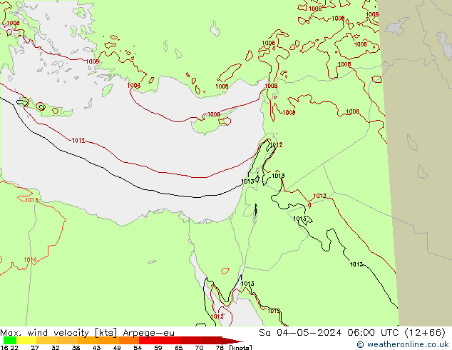 Windböen Arpege-eu Sa 04.05.2024 06 UTC