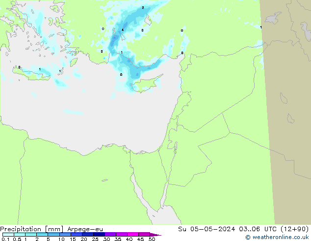 Neerslag Arpege-eu zo 05.05.2024 06 UTC