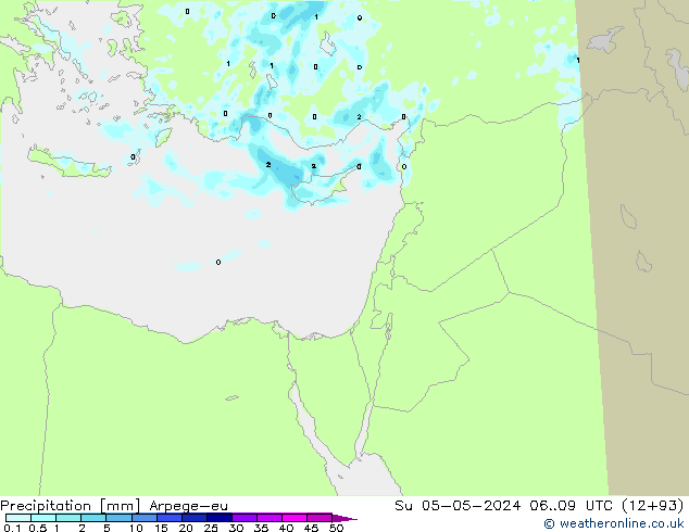 Précipitation Arpege-eu dim 05.05.2024 09 UTC