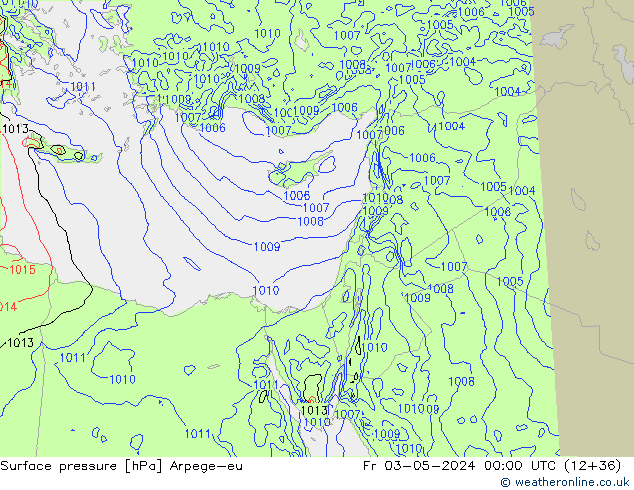 Surface pressure Arpege-eu Fr 03.05.2024 00 UTC