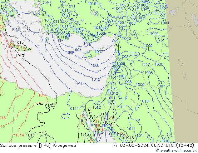 Surface pressure Arpege-eu Fr 03.05.2024 06 UTC