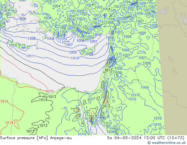Yer basıncı Arpege-eu Cts 04.05.2024 12 UTC